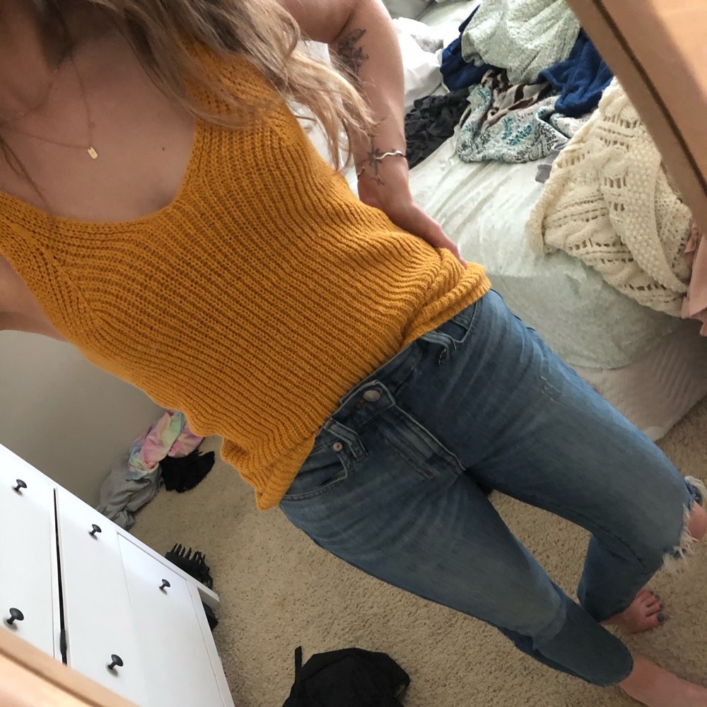 Mustard yellow madewell knit sweater tank